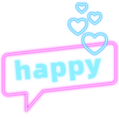 霓虹灯文字-happy