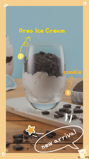 Oreo Ice Cream New Flavor Mark Template预览效果
