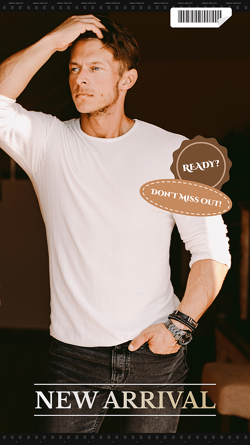 Men's Fashion New Product Arrival Mark Template