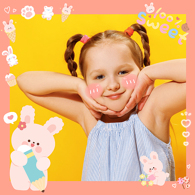 儿童节卡通贴纸可爱画框晒照