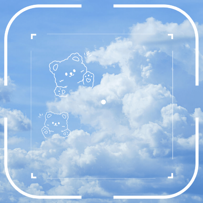 清新简约剪切框小熊晒照plog预览效果