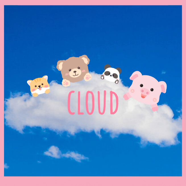 简约纯色边框卡通动物云朵plog预览效果