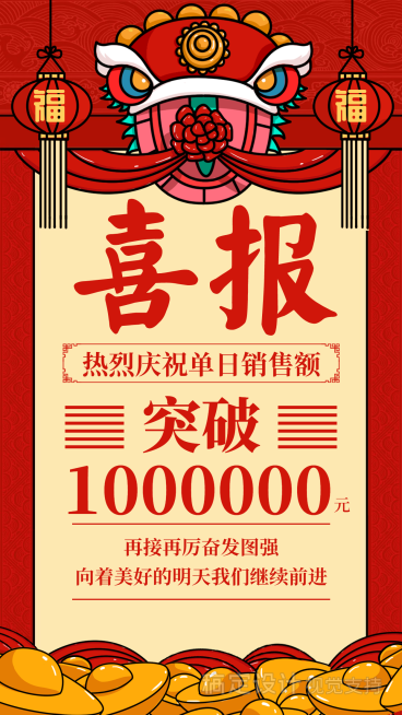 喜报战报/插画/手机海报预览效果
