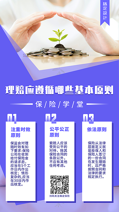 金融保险保险理念理赔原则科普手机海报