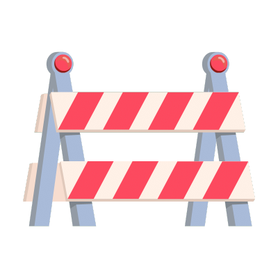卡通风交通相关贴纸-路障2