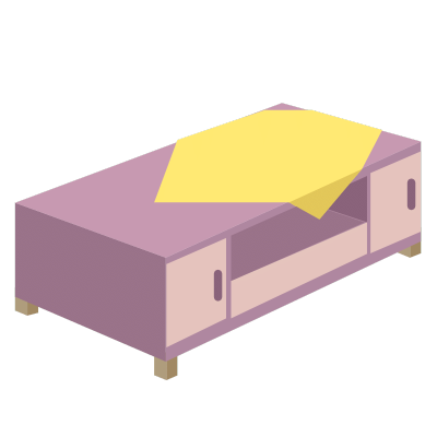 扁平风家具摆件贴纸-SVG-茶几