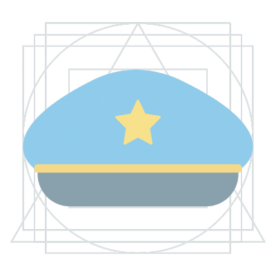 治安元素通用icon贴纸-警帽