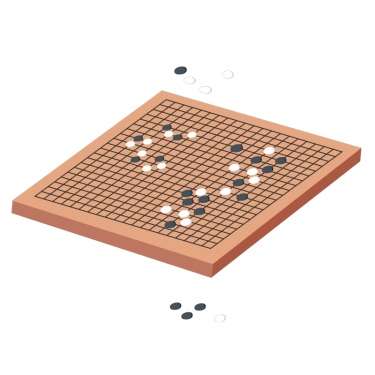 手绘-桌游元素贴纸套系-围棋