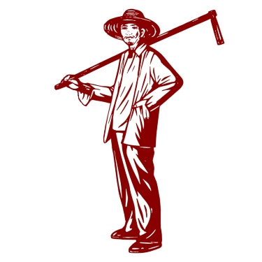 SVG-版画风人物元素贴纸-农民