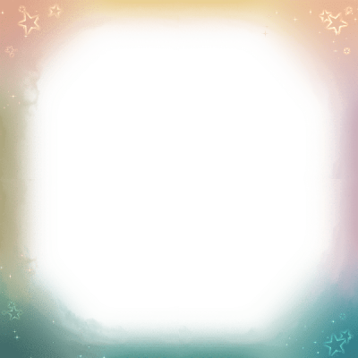 手绘-色彩渐变星星边框-绿色