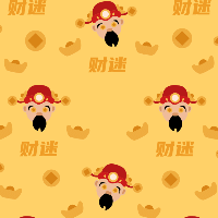 手绘-营销图案马赛克-财迷