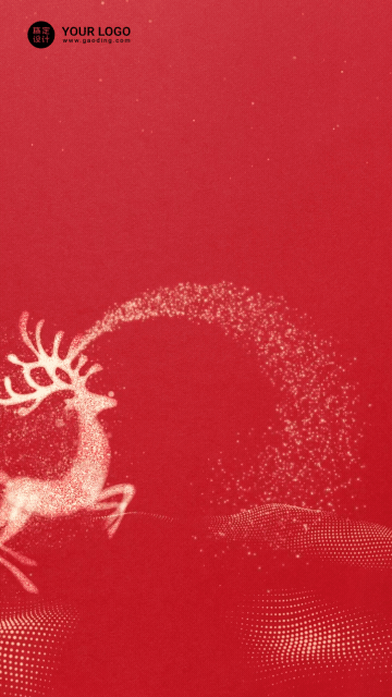 圣诞节祝福粒子麋鹿竖版视频