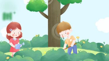 教育培训植树节亲子活动营销卡通横版视频