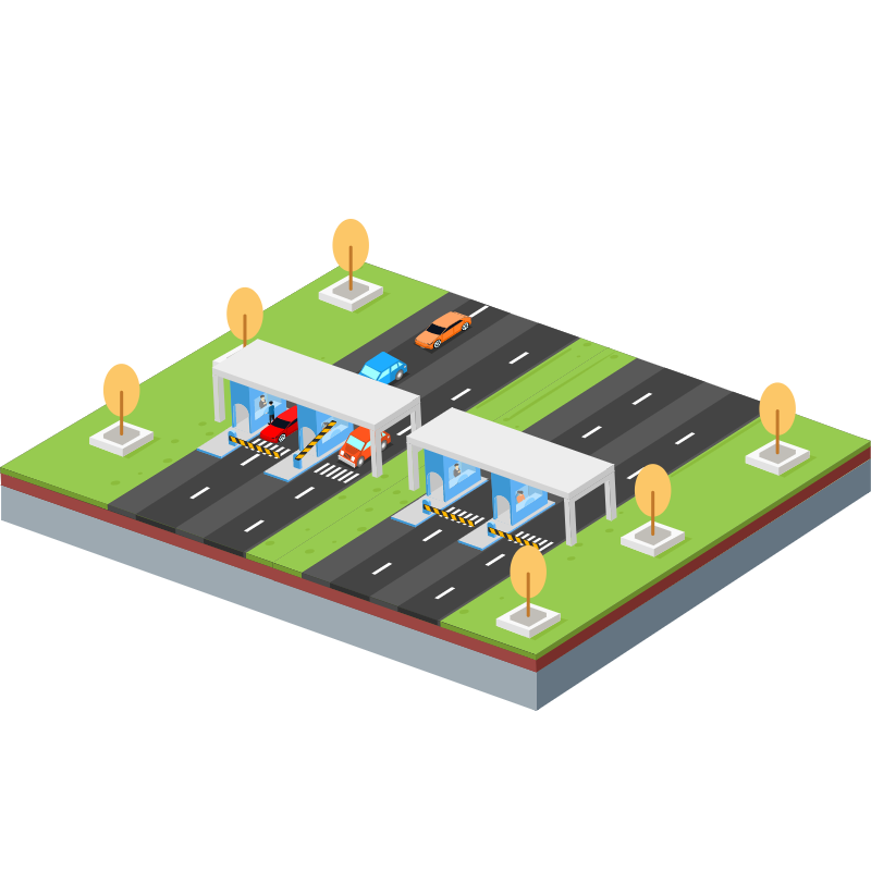2.5D-交通场景-高速收费站元素贴纸预览效果