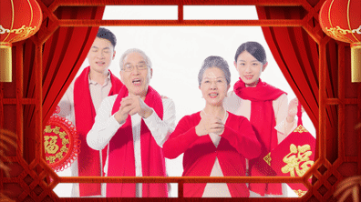 春节新年祝福中式感视频边框