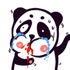 生气震惊吐血熊猫卡通手绘可爱动态表情包