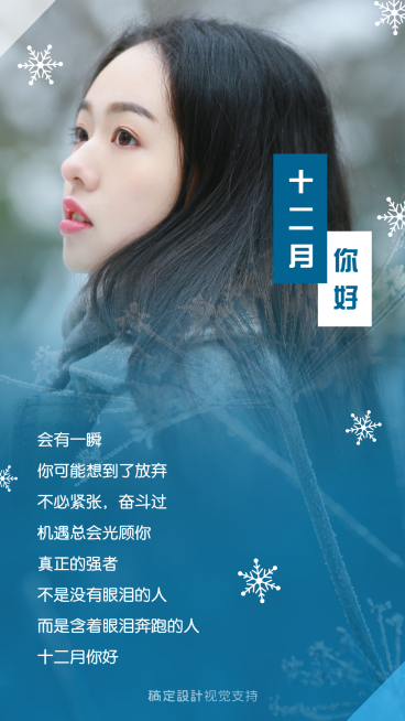 通用12月你好实景文艺手机海报预览效果