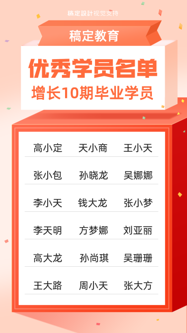 知识付费社群管理优秀学员名单海报预览效果