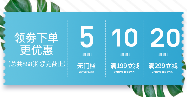 蓝色/清新风优惠券预览效果