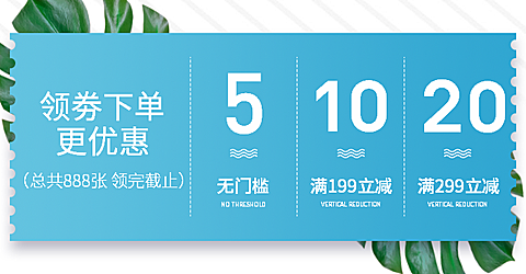 蓝色/清新风优惠券