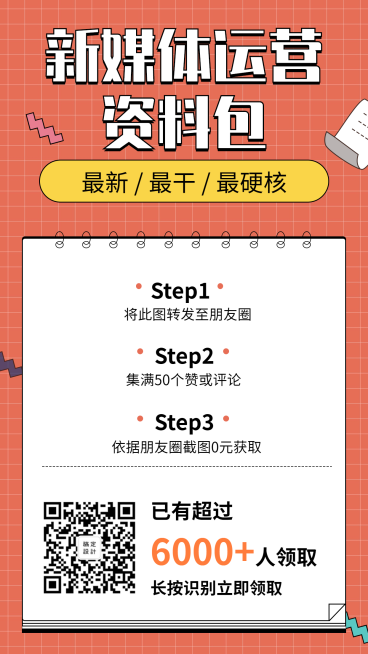 新媒体运营资料包手机海报预览效果