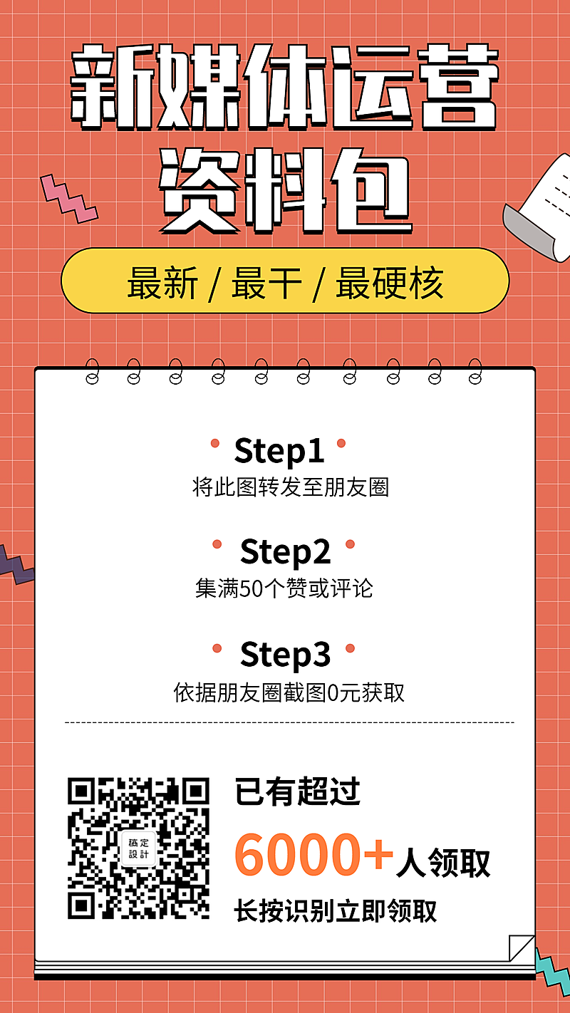 新媒体运营资料包手机海报