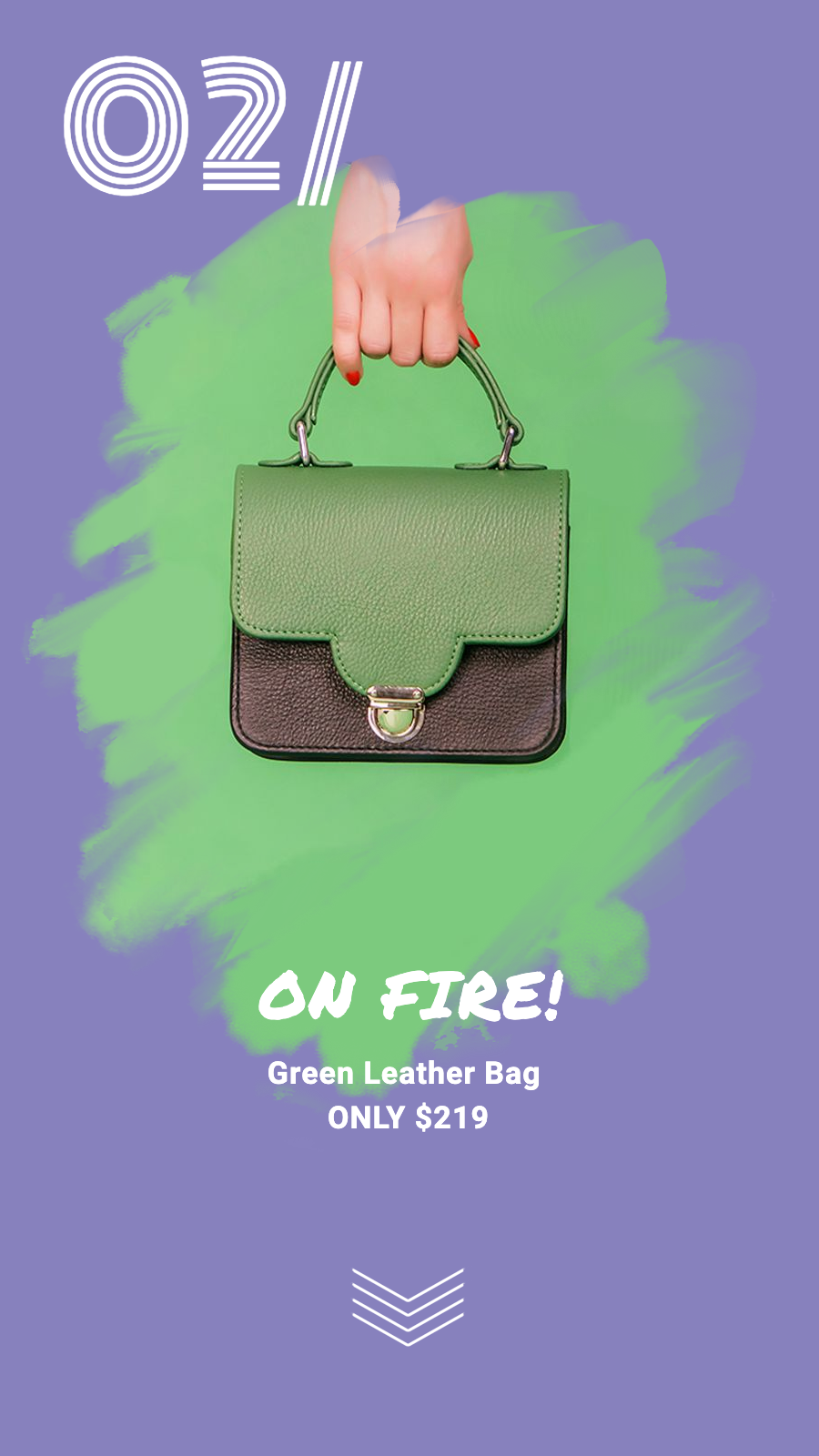 Fashion Ladies Green Leather Bag Recommendation Instagram Story预览效果