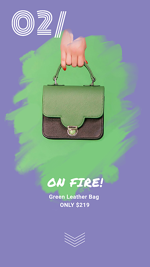 Fashion Ladies Green Leather Bag Recommendation Instagram Story