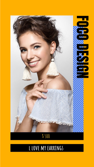 Simple Fashion Earring Display Recommendation Instagram Story预览效果