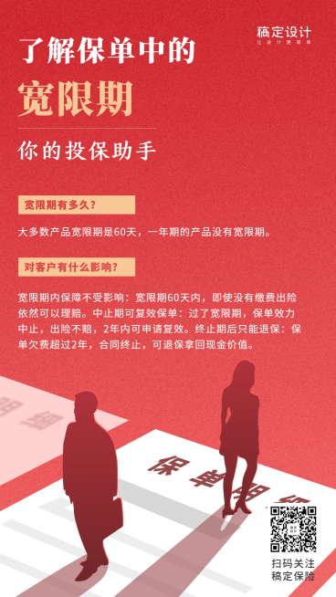 保险理念宽限期科普排版海报预览效果