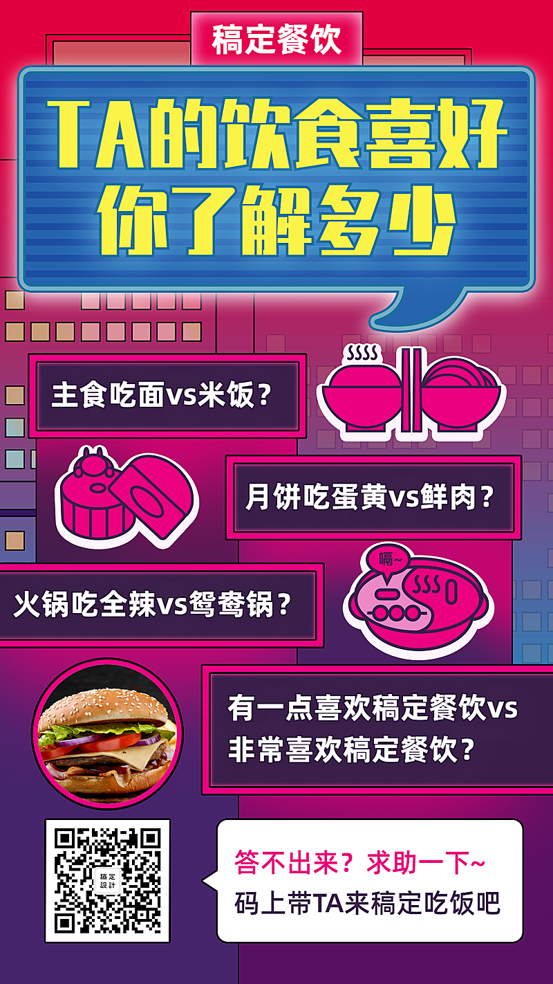 餐饮美食美食调查创意手绘手机海报