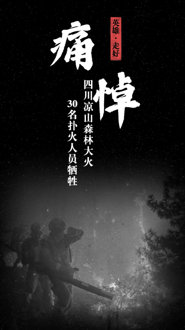 悼念四川凉山灭火英雄预览效果
