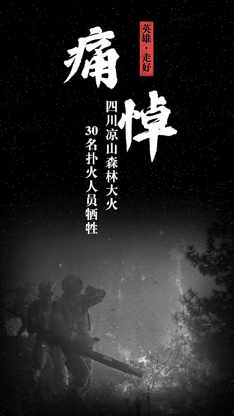悼念四川凉山灭火英雄
