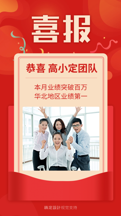 团队业绩表彰喜报
