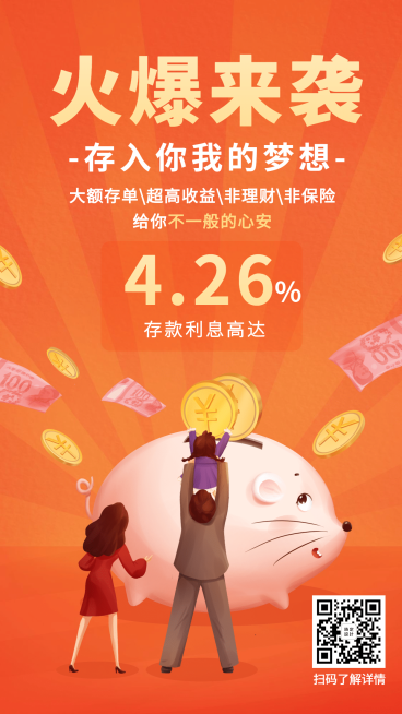 金融保险产品营销火爆来袭金融理财手机海报预览效果