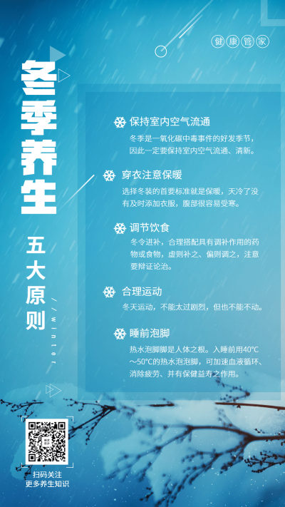 健康养生冬季养生手机海报