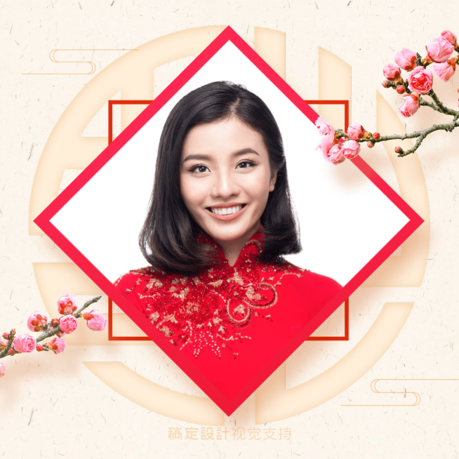春节中国风晒照方形海报预览效果