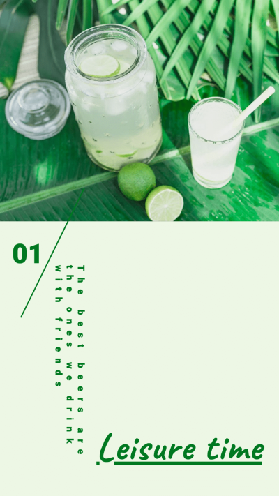 Fresh Green Color Drinks Leisure Moment Sharing Instagram Story