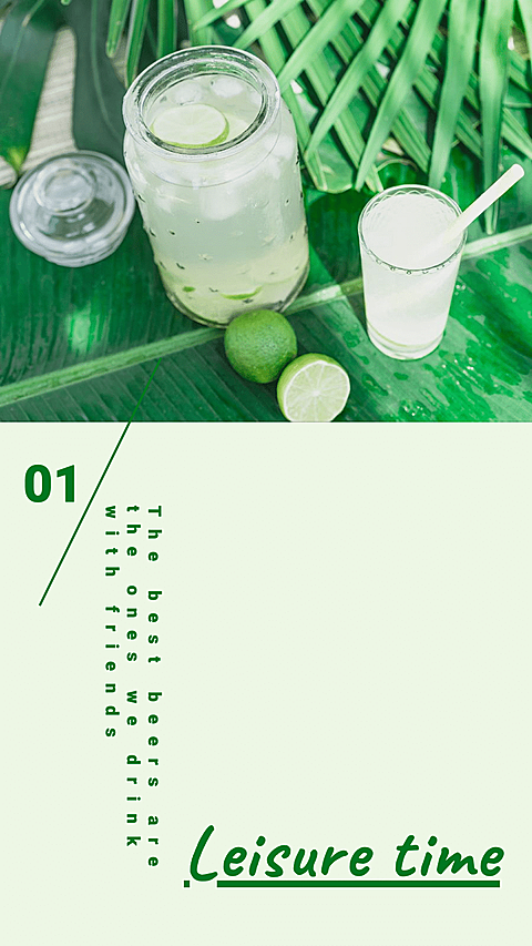 Fresh Green Color Drinks Leisure Moment Sharing Instagram Story