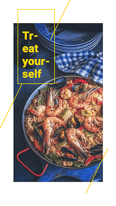 Fresh Style Rectangle Element Shrimp Delicacy Sharing Instagram Story