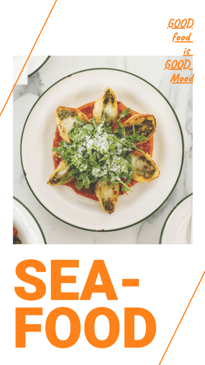 Delicious Sea Food Promotion Simple Fashion Style Poster Instagram Story