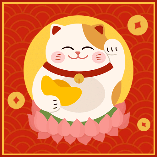 招财猫春节祝福公众号次图预览效果