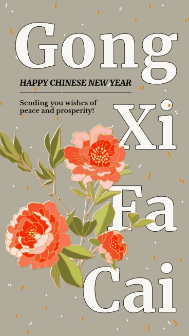 Happy Spring Festival Flowers Decoration Simple Fashion Style Instagram Story预览效果