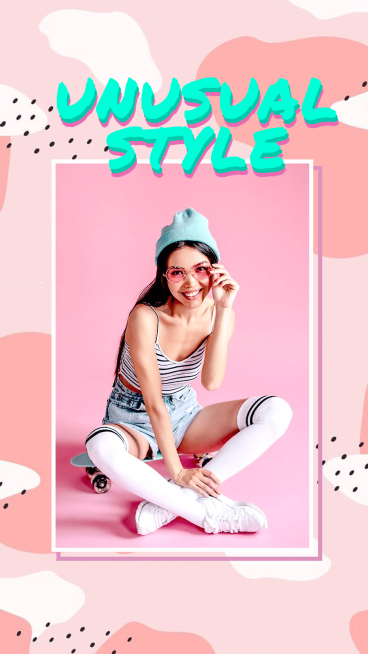 Unusual Style Skateboard Girl Personal Show Instagram Story预览效果