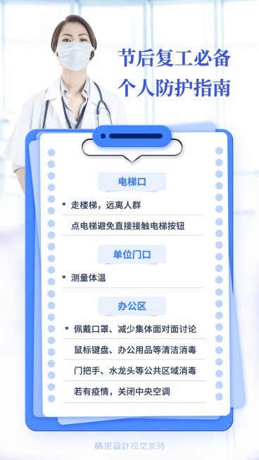 春节返工疫情办公防护手机海报预览效果