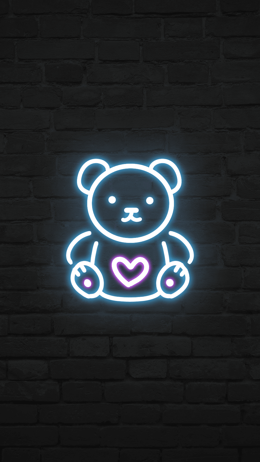 Valentine's Day Neon Light Toy Bear Icons Instagram Highlight预览效果