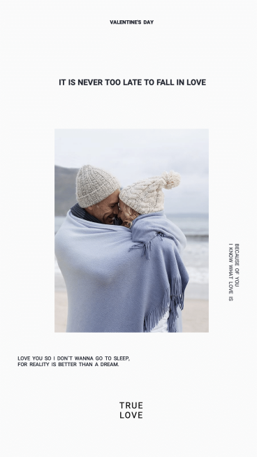 Valentine's Day Couple Photo Show Romantic Art Simple Fashion Style Poster Instagram Story预览效果