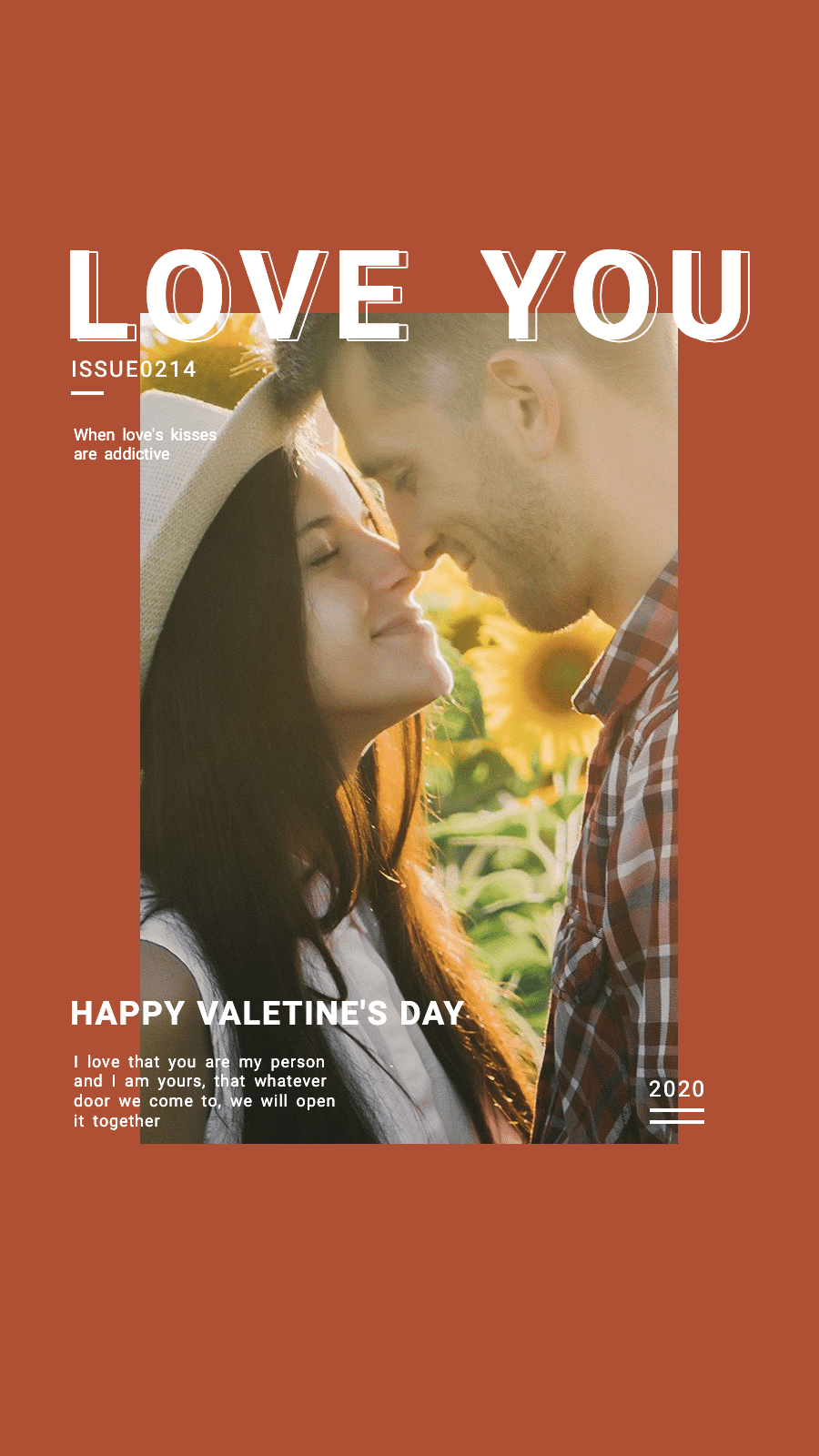Red Background Valentine's Day Couple Photo Valentine's Day Festival Promotion Simple Fashion Style Instagram Story