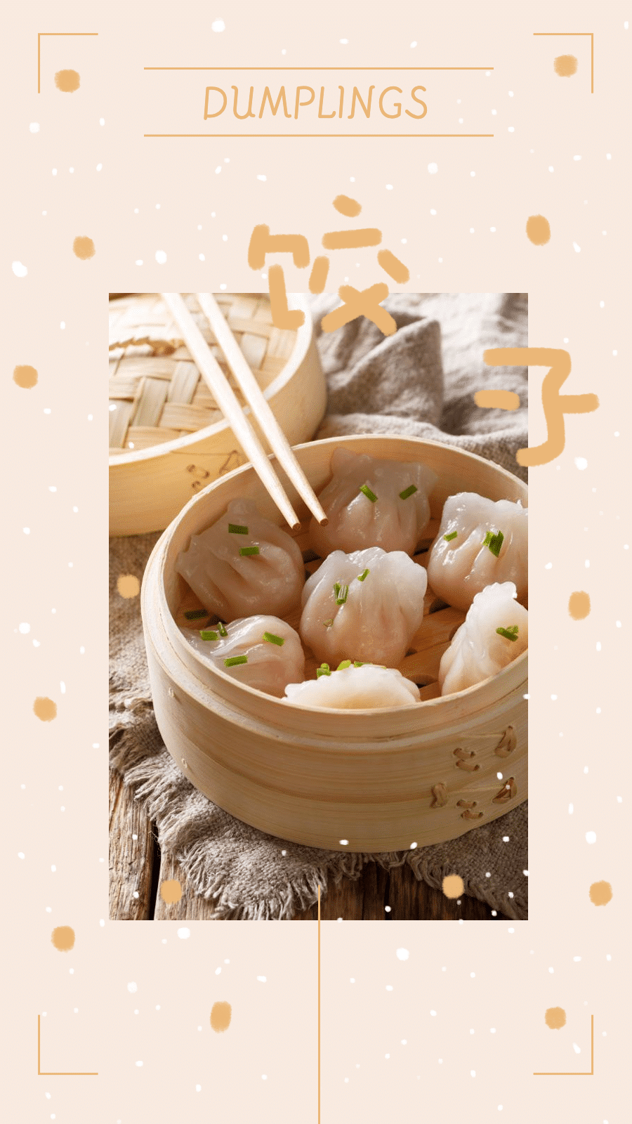 Literary Chinese Food Dumplings Sharing Display Instagram Story预览效果