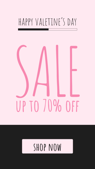 Valentine's Day Discount Sale Announcement Poster Ecommerce Story预览效果